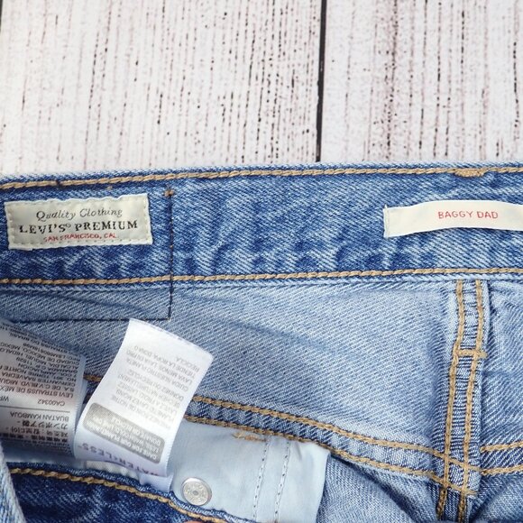 Levis Baggy Dad Jeans Womens 29 Blue Medium Wash Relaxed - Picture 3 of 8